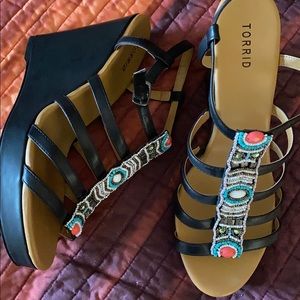 Torrid beaded wedges sz 11.5 new